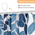 Navy Blue Eucalyptus Shower Curtain for Bathroom, Watercolor Leaves on