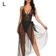 thumbnail image 1 of Body de encaje sexy para mujer Perspectiva Vestido largo Ropa de dormir Ropa de dormir, Negro, L seitruly XX000214-05, 1 of 7