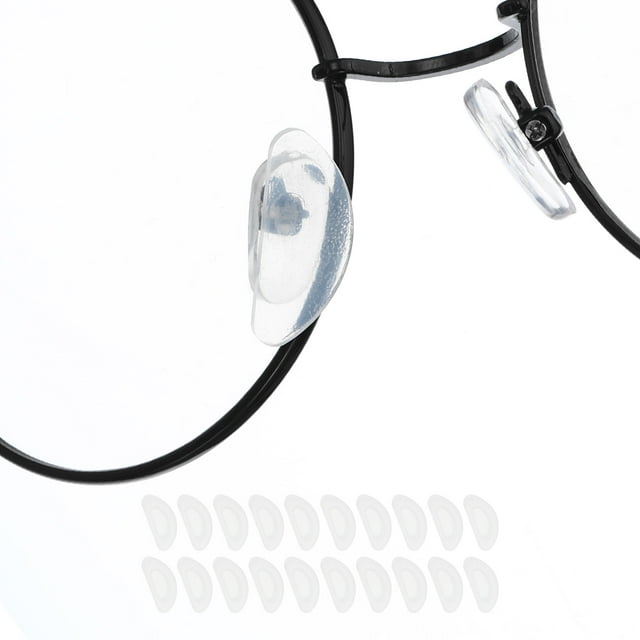 Uxcell Almohadillas para gafas, 24 pares de almohadillas adhesivas de silicona suave estilo 2, transparente