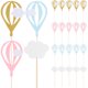 thumbnail image 1 of 30 adornos blancos de globos aerostáticos con forma de nube para pasteles, cupcakes, muffins y frutas. Ideales para baby showers, cumpleaños y otras fiestas., 1 of 8