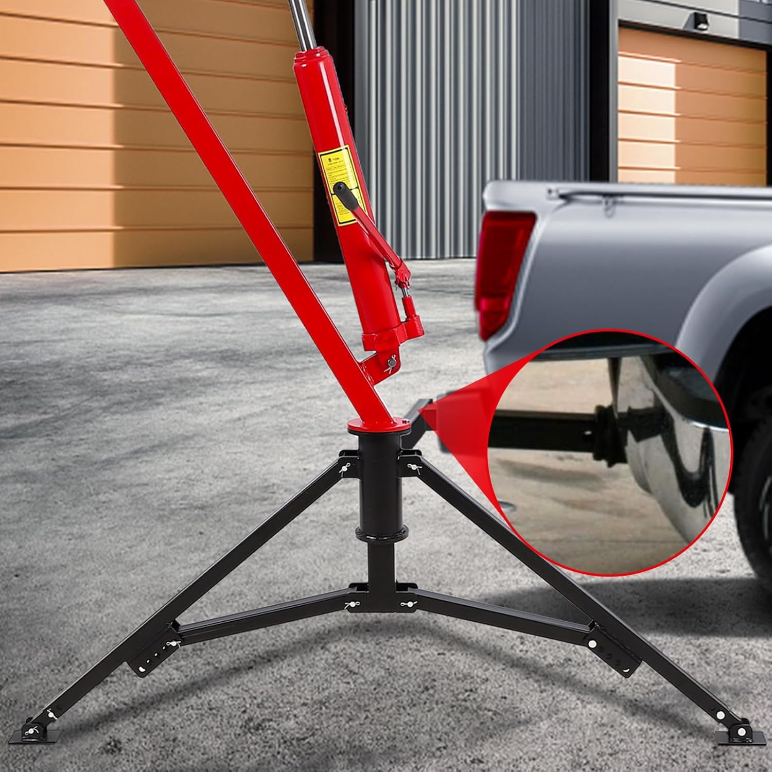 Hydraulic Hitch-Mount Truck Crane Professional 2-Inch Hitch Receiver, 3 Adjustable Capacities: 500 lbs, 750lbs, 1000 lbs(MAX) Red