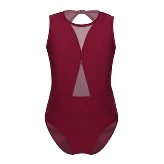 DPOIS Girls Sleeveless Ballet Dance Leotard, Turtleneck Gymnastics