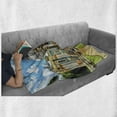 thumbnail image 5 of Russian Soft Flannel Fleece Throw Blanket, Hermitage Catherine Park Tsarskoye Selo St. Petersburg Drawing, Cozy Plush for Indoor and Outdoor Use, 50" x 60", Sky Blue Yellow Green, by Ambesonne, 5 of 5