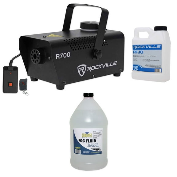 Rockville R700 Fog/Smoke Machine Fogger Remote Gallon of Chauvet Fog Fluid Juice