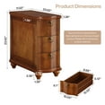 thumbnail image 4 of Tribesigns Wood Side Table with 3-Drawers, Fully Assembled Narrow Slim End Table, Nightstand for Bedside, Small Spaces, Walnut Brown, 4 of 8
