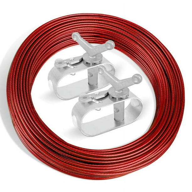Cable para Cubierta de Piscina de 100 Pies y 2 Cabrestantes Adecuados para Piscinas Elevadas para Asegurar las Cubiertas de Piscinas Elevadas