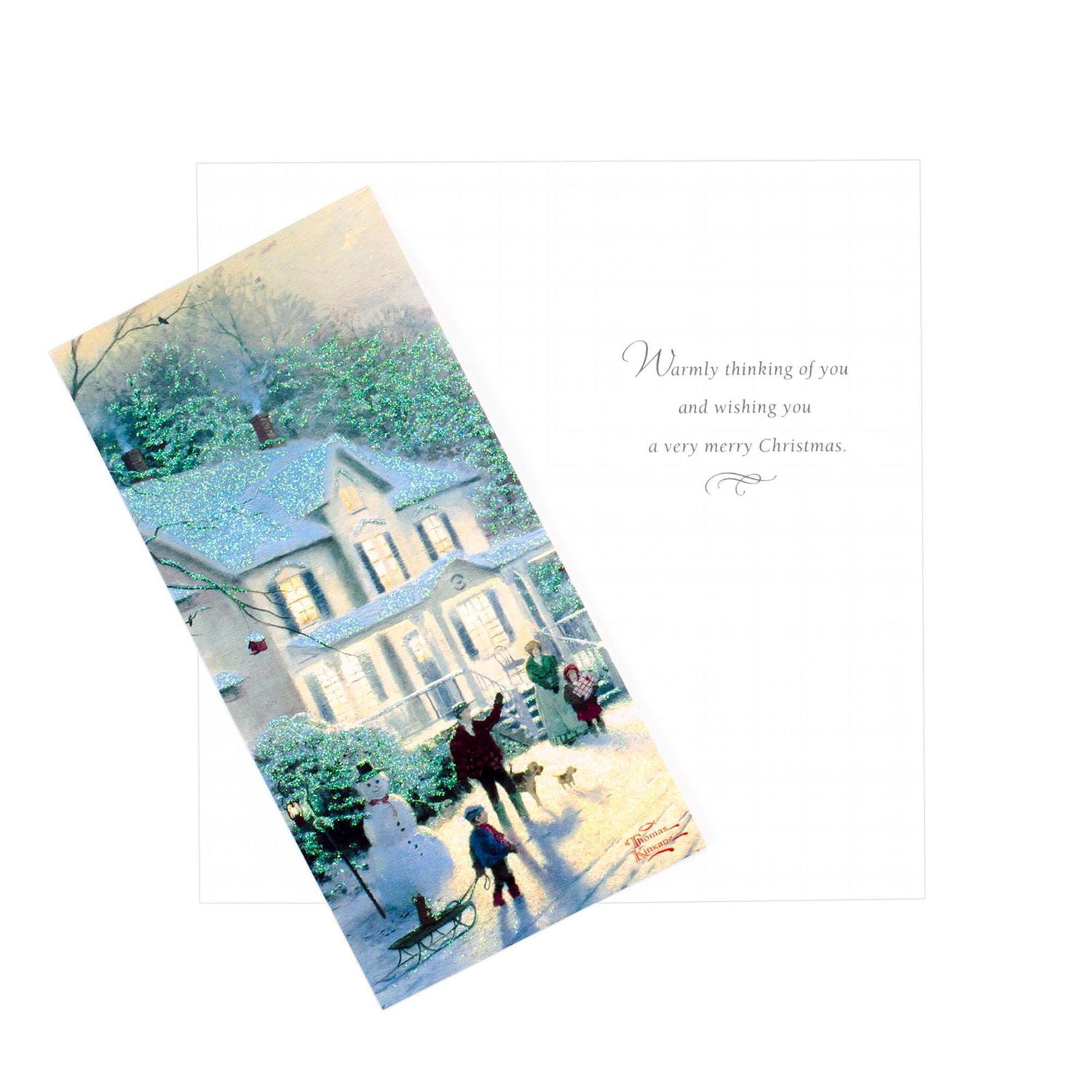 Assortiment de cartes de Noël dans une boîte, Thomas Kinkade, Hallmark, maisons enneigées (40 cartes et enveloppes, et sceaux métallisés)