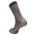 thumbnail image 5 of 3-Pack Mens Mid Calf Sheer Silk Nylon Dress Socks (Iron Grey (Style 2)), 5 of 7