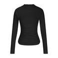 thumbnail image 4 of Timegard Going out Tops for Women Ruched Long Sleeve Slim Undershirts Basic Tee Fall Casual Comfy Tops, 4 of 9