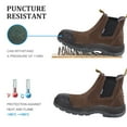 thumbnail image 4 of Work Boots for Men, ROCKTURTLE Chelsea Steel Toe Slip on Men's Boots Slip Resistant Anti-Puncture Anti-Static Waterproof Safety Working Shoes, Dark Brown, LV822-DKBR-9, 4 of 8