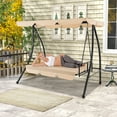 thumbnail image 5 of Gymax Outdoor Swing Chair Glider Patio Hammock Converting Flatbed w/ Adjustable Canopy, 5 of 10