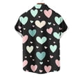 thumbnail image 3 of VBTAPA Hawaiian Shirt for Men Loose Fit Short Sleeve Button Down Shirts Valentines Day Heart Print Beach Shirt Summer Vacation Tops Multicolor M, 3 of 4