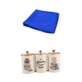 thumbnail image 1 of Set of 3 Retro Tea Coffee Sugar Canister Kitchen Storage Pots Iron with Lids, 1 of 8