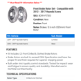 thumbnail image 2 of Front Brake Rotor Set - Compatible with 2012 - 2017 Hyundai Azera 2013 2014 2015 2016, 2 of 2