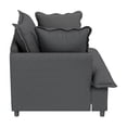 thumbnail image 6 of 37" Oversized Single Seat Sofa Module for Modular Sectional Sofa, Wide Seat Chenille Armchair with Pillows, Modern Upholstered Comfy Single Couch Lounge for Living Room, Apartment, Bedroom, 2 Colors, 6 of 8
