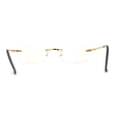 thumbnail image 4 of Classic Narrow Rectangle Rimless Blue Light Filtering Computer Glasses Gold, 4 of 4