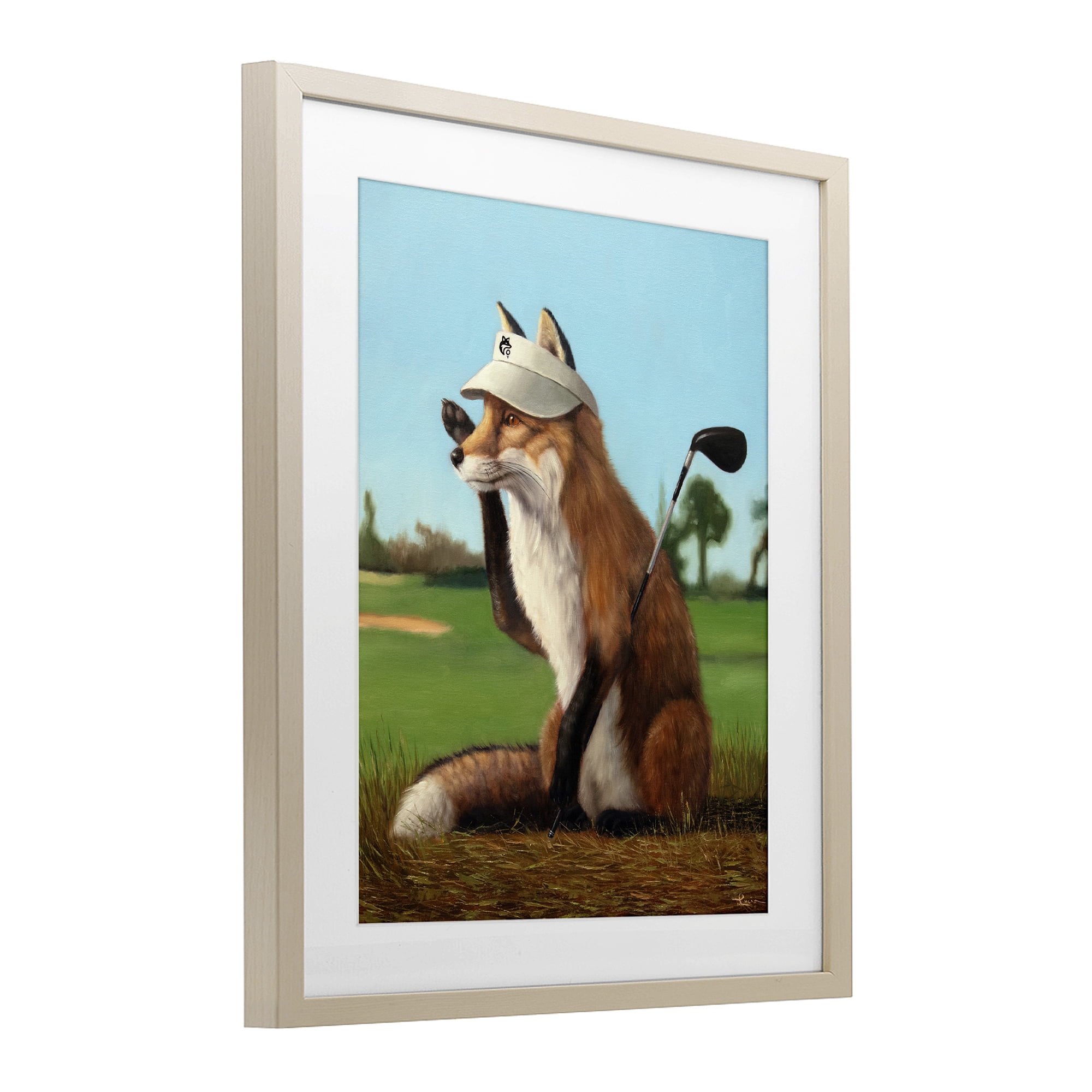 Stupell Industries Fox Drive Golfer Birch Framed Print Under Glass, design by Lucia Heffernan
