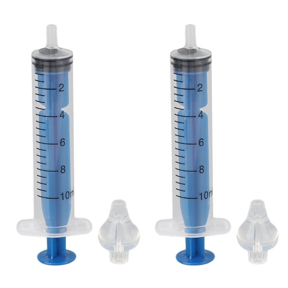 Yajisi 2Pcs Syringe Nasal Irrigator 0.34 fl oz / 10ml Silicone Nose Washing Cleaner Rinse for Baby, Infant and Children, Portable Blue Nasal Care Device for Daily Congestion Relief and Health