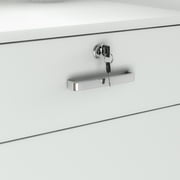OXYLIFE Reception Desk with Hutch, Lockable Drawer and Storage Cabinet for Office