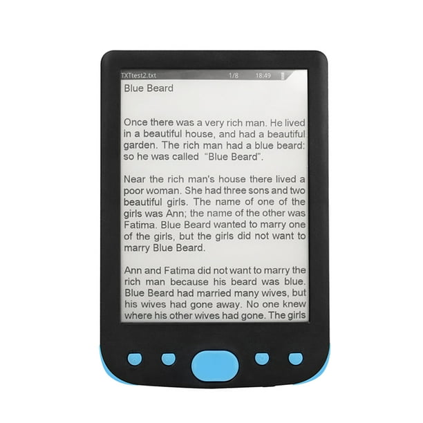 6 Pouces e-Book Reader E-Ink Écran 800 * 600 Résolution Sans Éblouissement avec le Câble USB Couverture PU Intégré 8GB Mémoire de Stockage E-reader Support TF Carte