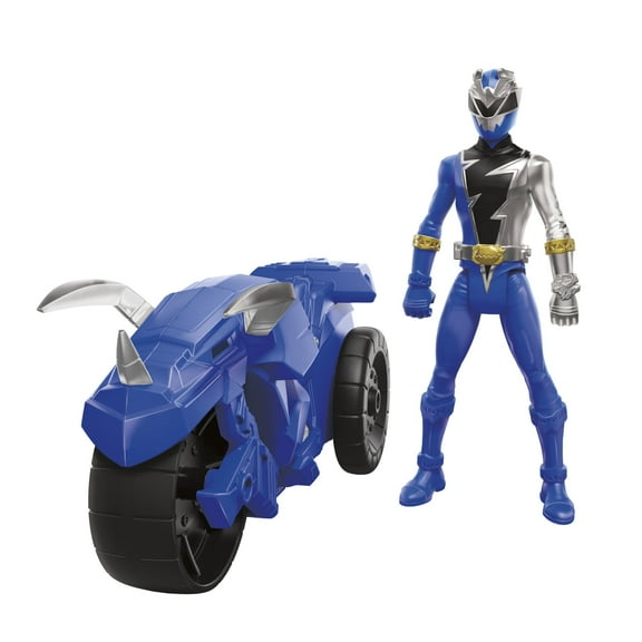 Power Rangers Dino Fury Rip N Go Tricera Battle Rider and Dino Fury Blue Ranger