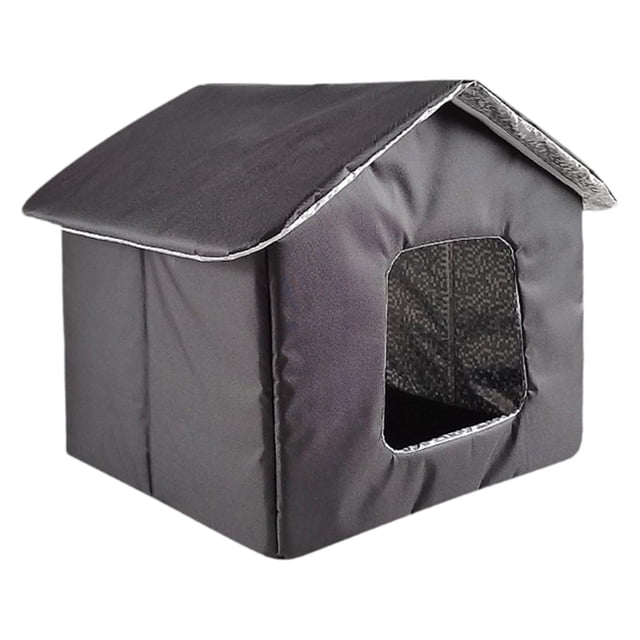 Casa para gatos, cama para mascotas, cama cerrada para gatos callejeros, suministros impermeables para exteriores, cueva para gatos de invierno, nido S