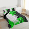 thumbnail image 3 of Feelyou Green Oil Printing Bedding Comforter Set, Modern Fashion Artwork Twin Comforter Sets, Teen Kid Adult Reversible Bedding Set, Breathable Home Decor, 2-Piece, 3 of 8