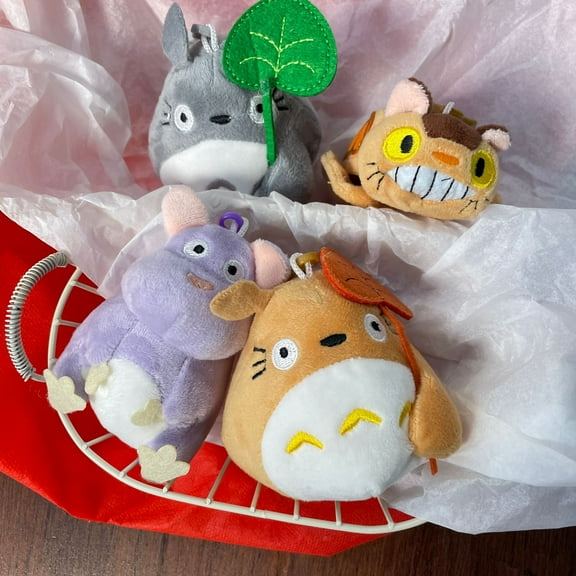 4PCS My Neighbor Totoro Cat Bus 10CM Plush Stuffed Toy