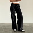 thumbnail image 5 of HKYNLAG Women's Y2k Low Rise Baggy Jeans Washed Straight Wide Leg Denim Pants Casual Loose Vintage Fit Boyfriend Jean Denim Pants Black 2XL, 5 of 6
