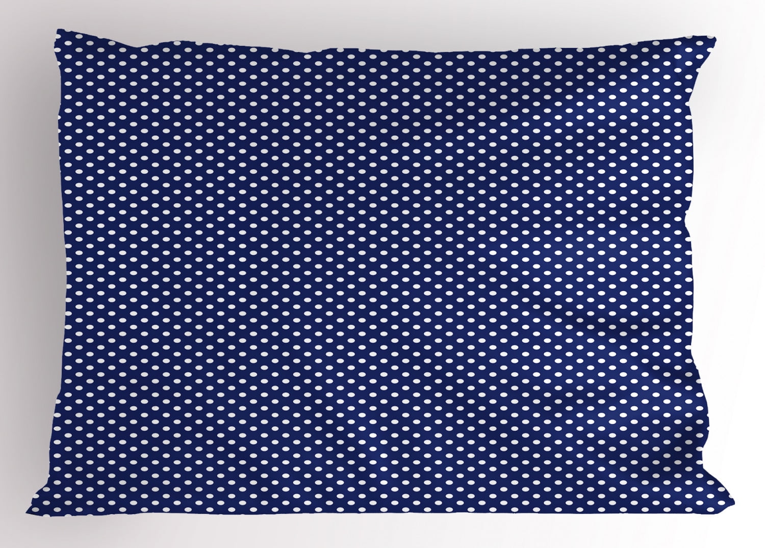 Navy Blue Pillow Sham Old Fashioned Polka Dots Pattern in Marine Colors