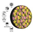 thumbnail image 4 of Naloa Tulips Flowers PVC Leather Spare Tire Wheel Cover for Car Truck SUV Camper Trailer Universal Fit many size15 inch, 4 of 6