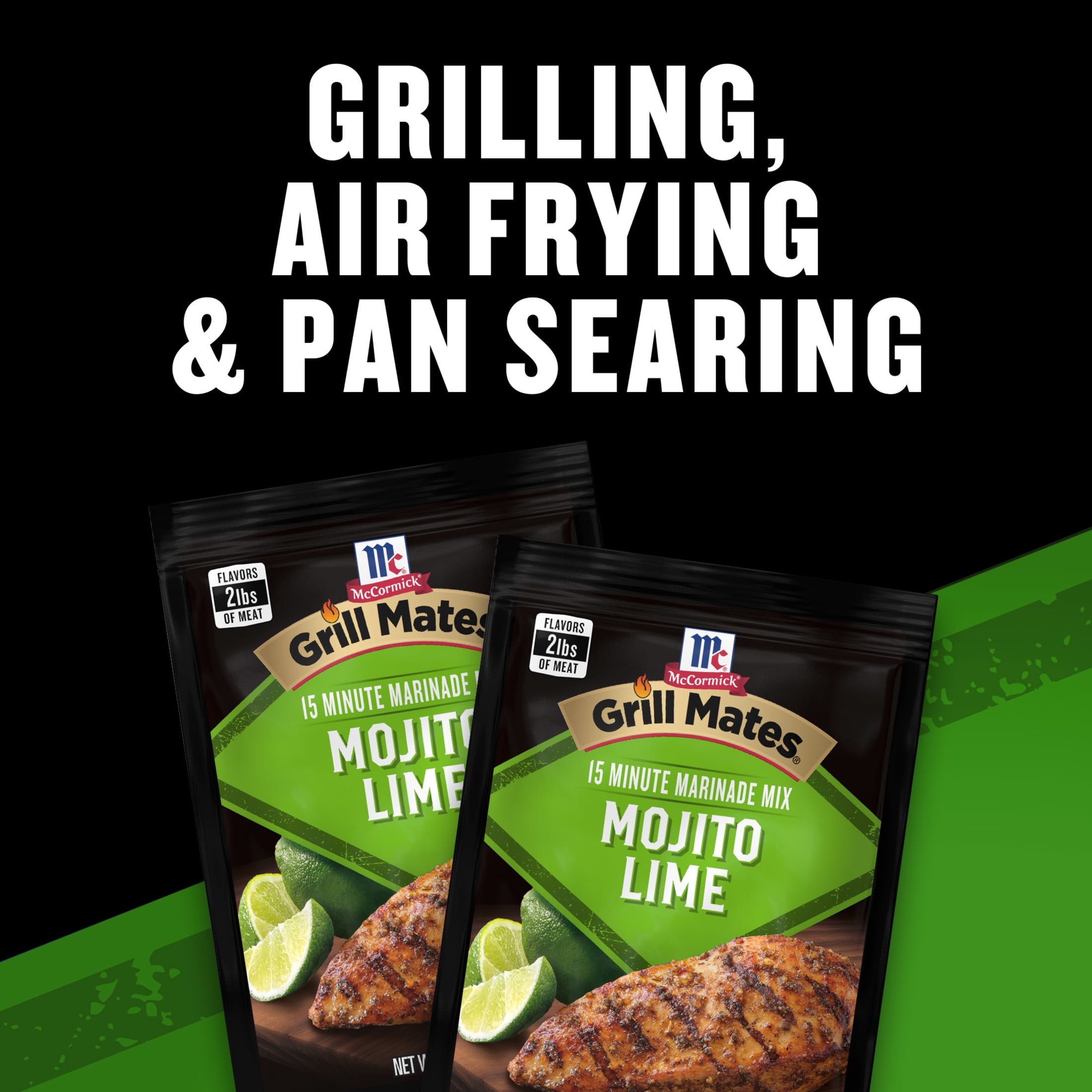 (2 pack) Grill Mates Seasoning Mix, Mojito Lime Marinade, 1.06 oz Packet