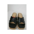 thumbnail image 2 of SUN STONE Womens Black Padded Giigi Square Toe Block Heel Slip On Heeled Sandal 6.5 M, 2 of 3