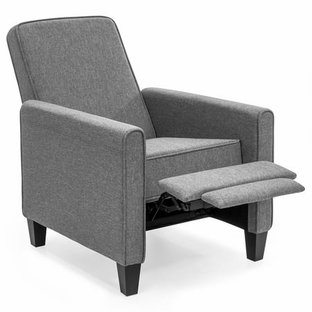 Best Choice Products Modern Sleek Upholstered Fabric Padded Executive Recliner Club Chair w/ Leg Rest, Sturdy Frame, Slate (Best Reclining Sofa Brands 2019)