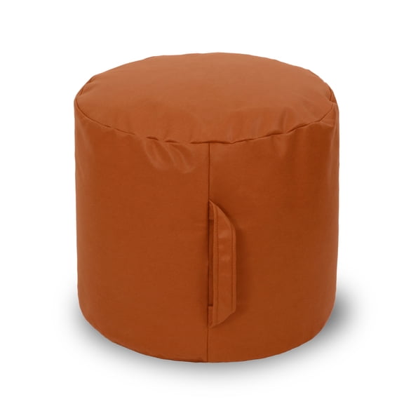 DIYBIRD Round Unstuffed Faux Leather Pouf - Chic Faux Suede Cover ONLY Ottoman, Elegant Cylindrical Faux Suede, Versatile Home Accessory (Orange)