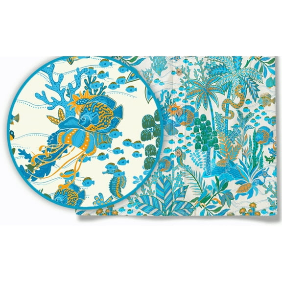 YIUME Men's Hawaiian Shirt Marine Life Short Sleeve Button-up Summer Shirts