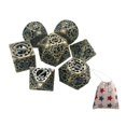 thumbnail image 1 of Juego de dados de juego de mesa RPG de 7 piezas poliédricas D4-D20 de metal dorado Sunnimix dados huecos dados poliédricos, 1 of 8