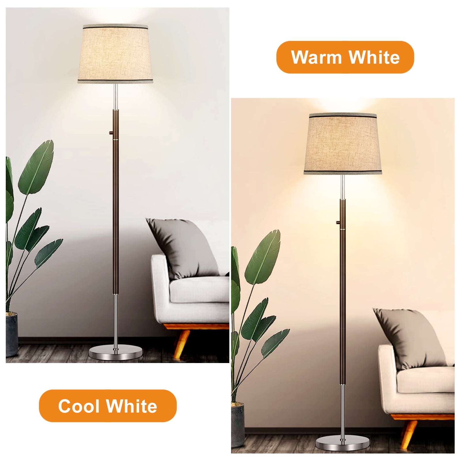 Drum Lampshades Set of 2, Fabric Lampshades for Table Lamps Floor Lamps, Medium Lampshades 13" Top x 11" Bottom x 10" High, Natural Linen Hand Crafted, Lamp Shade Harp Holder Included
