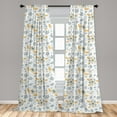 thumbnail image 4 of Ambesonne Spring Curtains, Flowers Leaves Petals Dots, Pair of 28"x63", Pale Orange Grey and White, 4 of 4