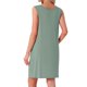 thumbnail image 3 of Camisón sin mangas para mujer INSPIRE CHIC, camisetas de dormir, pijamas, camisón con pliegues en la parte delantera, cuello redondo, vestido de noche, XL, gris verdoso, 3 of 6