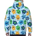 thumbnail image 7 of Pofeuu Cartoon Monster Print Mens Casual Hooded Collar Drawstring Hoodies Pullover Sweatshirts Casual Long Sleeve Shirts-XX-Large, 7 of 7