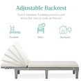 thumbnail image 6 of Best Choice Products Outdoor Lounge Chair, Resin Patio Chaise Lounger w/ Seat Cushion, 5 Positions - Gray/White Sand, 6 of 8