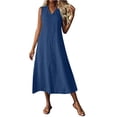 thumbnail image 5 of Horkkom Maxi Dresses for Women Sleeveless Linen Summer Dresses Beach Casual Long Dresses with Pockets, S-2XL, 5 of 9
