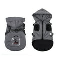 thumbnail image 3 of Dog Hooded Coat, Windproof Dog Jacket with Harness,Outdoor Cotton Dog Hoodie Outfit Apparel for Small Medium Dogs,Gray,S, 3 of 7