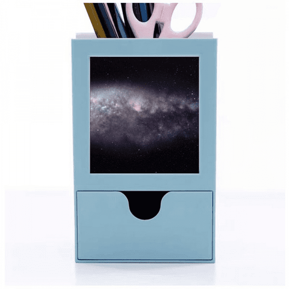 Elliptical Cosc Nebula Universe Pattern Desk Supplies Organizer Pen Holder Card