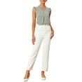 thumbnail image 2 of INSPIRE CHIC Women's Ruffled Sleeveless Pullover V- Neck Work Blouses Tops Grey S, 2 of 6