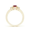 thumbnail image 2 of ANGARA Natural Classic Three Stone Ruby and Diamond Ring in 14K Yellow Gold for Women (Size-5mm) | July Birthstone, Birthday, Anniversary, Jewelry Gift for Women | Natural Ruby Ring, 2 of 9