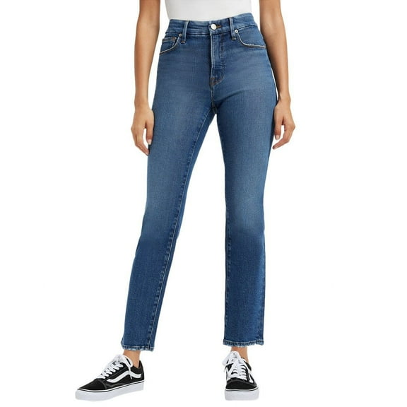 GOOD AMERICAN womens  Good Legs Indigo Straight Jean, 4