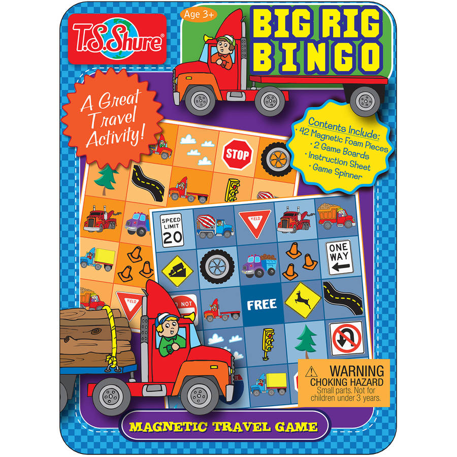T S Shure Big Rig Bingo Magnetic Game Mini Tin Walmart Com Walmart Com