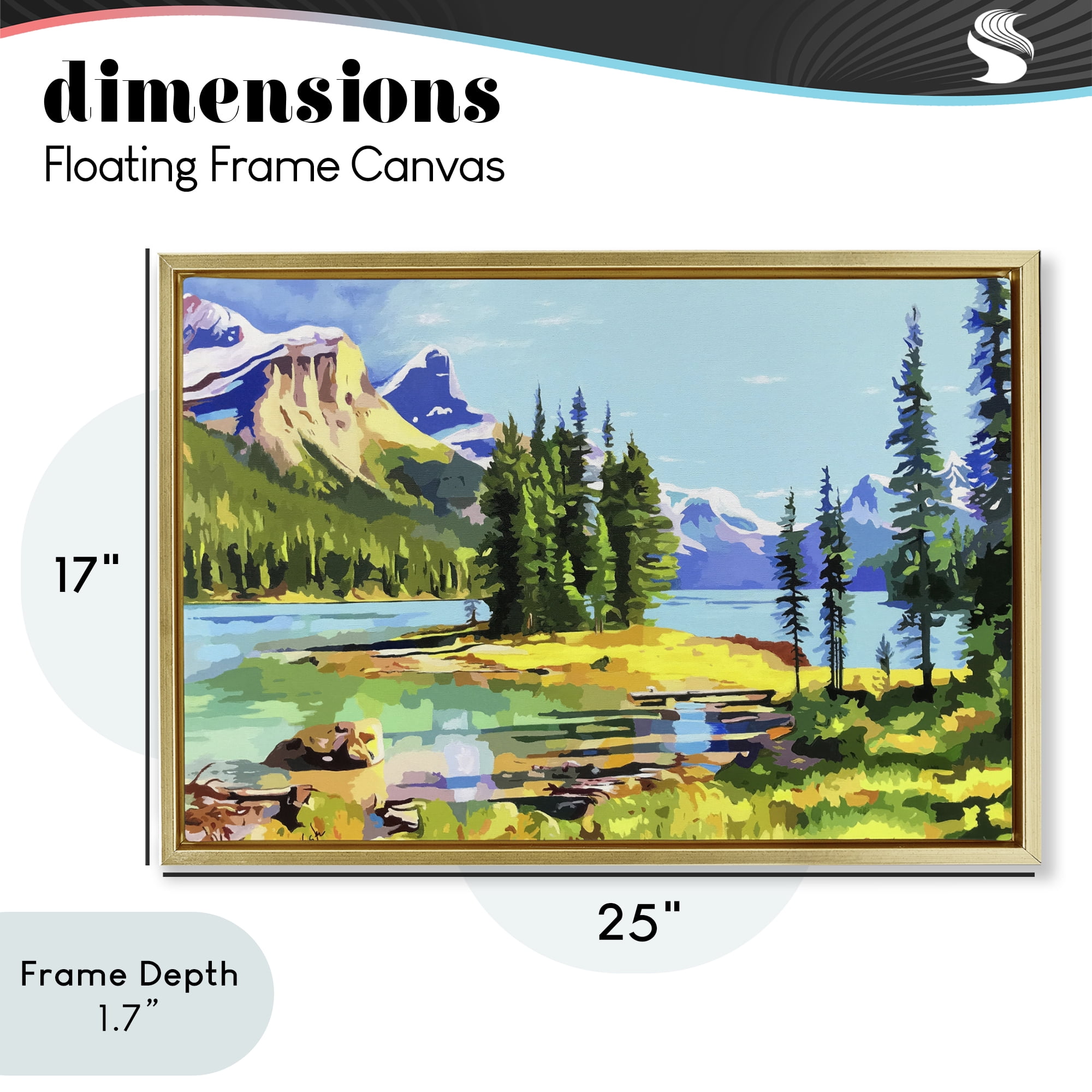 Stupell Industries Alpine Mountain Solitude Gold Framed Floater Canvas Wall Art, design by John Jaster